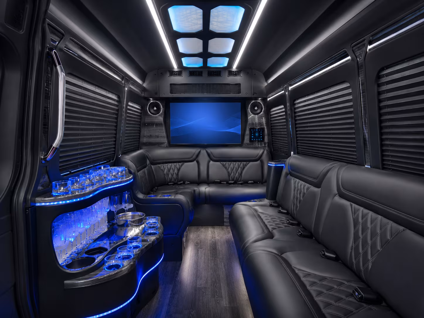 miami beach 30 passenger party bus interior